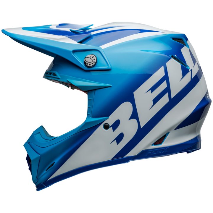 Crosshjelm Moto-9s Flex Rail Blank Blå/hvid BELL L – billede 8