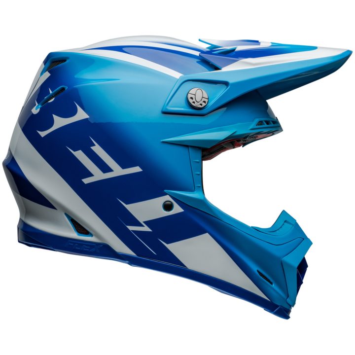 Crosshjelm Moto-9s Flex Rail Blank Blå/hvid BELL L – billede 7
