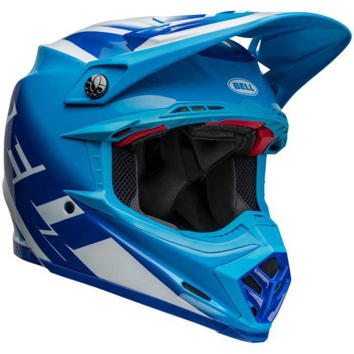 Crosshjelm Moto-9s Flex Rail Blank Blå/hvid BELL s – billede 10