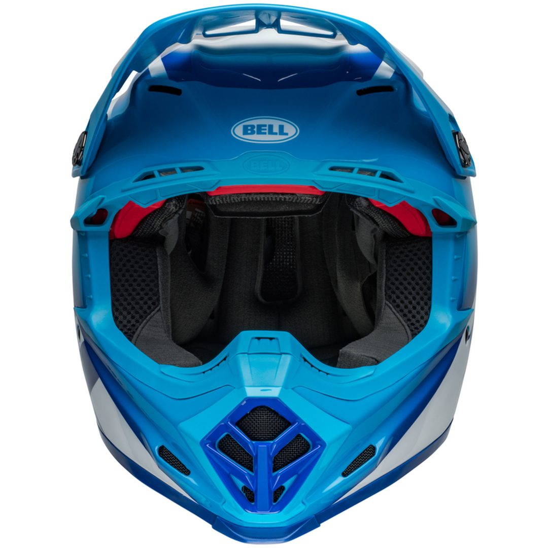 Crosshjelm Moto-9s Flex Rail Blank Blå/hvid BELL s – billede 9