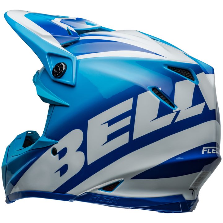 Crosshjelm Moto-9s Flex Rail Blank Blå/hvid BELL s – billede 6