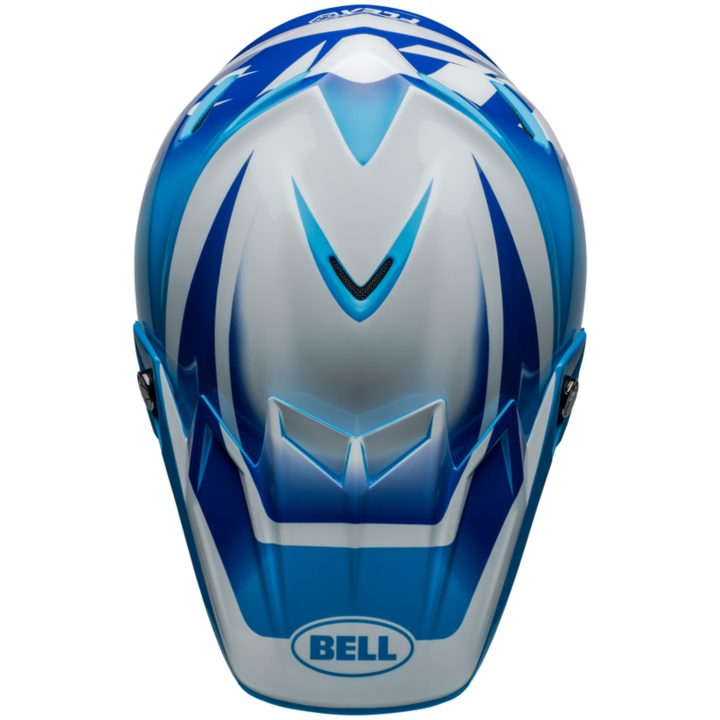 Crosshjelm Moto-9s Flex Rail Blank Blå/hvid BELL s – billede 2