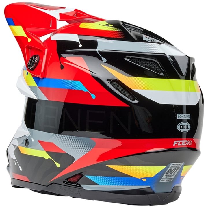 Crosshjelm Moto-9s Flex Renen Nova Blank Sort/rød BELL L – billede 5