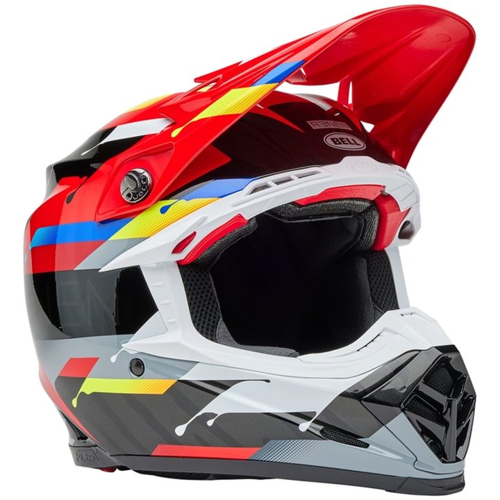 Crosshjelm Moto-9s Flex Renen Nova Blank Sort/rød BELL s – billede 3