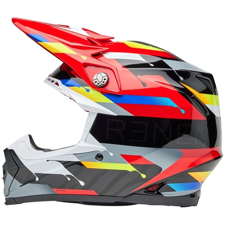 Crosshjelm Moto-9s Flex Renen Nova Blank Sort/rød BELL s – billede 4