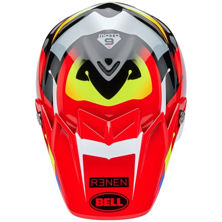 Crosshjelm Moto-9s Flex Renen Nova Blank Sort/rød BELL s – billede 9