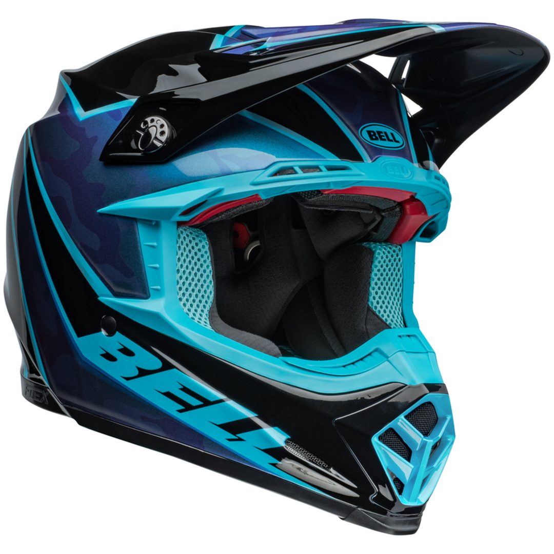 Crosshjelm Moto-9s Flex Sprite Glans Sort/blå BELL XL – billede 9