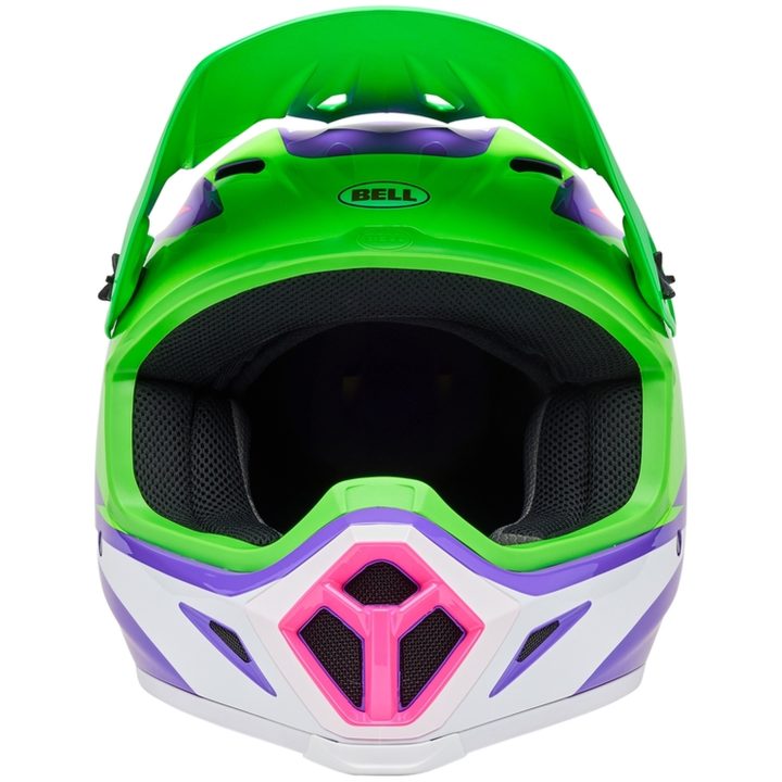 Crosshjelm Mx-9 Mips Jackal Gloss Hi-viz Grøn/lilla BELL M – billede 3