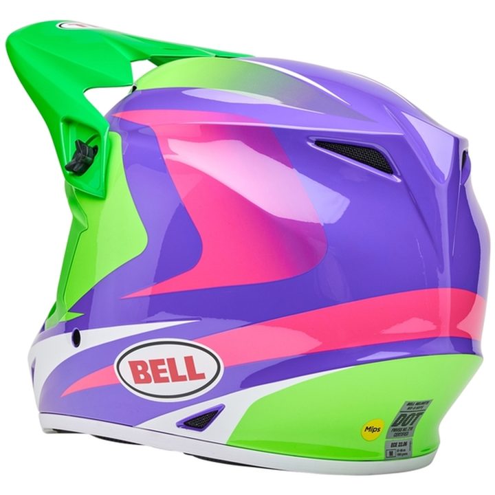 Crosshjelm Mx-9 Mips Jackal Gloss Hi-viz Grøn/lilla BELL M – billede 5