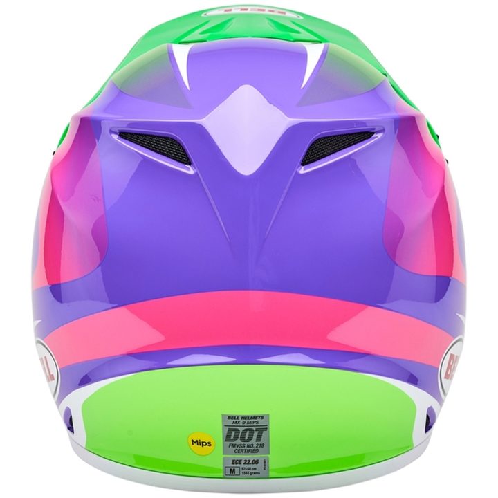 Crosshjelm Mx-9 Mips Jackal Gloss Hi-viz Grøn/lilla BELL M – billede 6