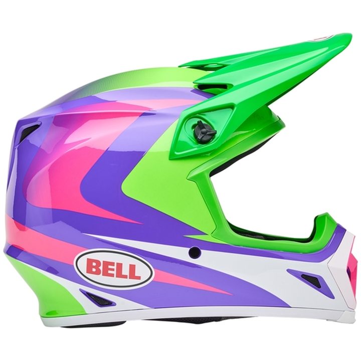 Crosshjelm Mx-9 Mips Jackal Gloss Hi-viz Grøn/lilla BELL M – billede 8