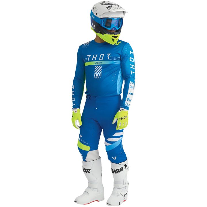Crosshjelm Reflex Sport Strike Mips Blå/hvid/fluorescerende Gul THOR XS – billede 2