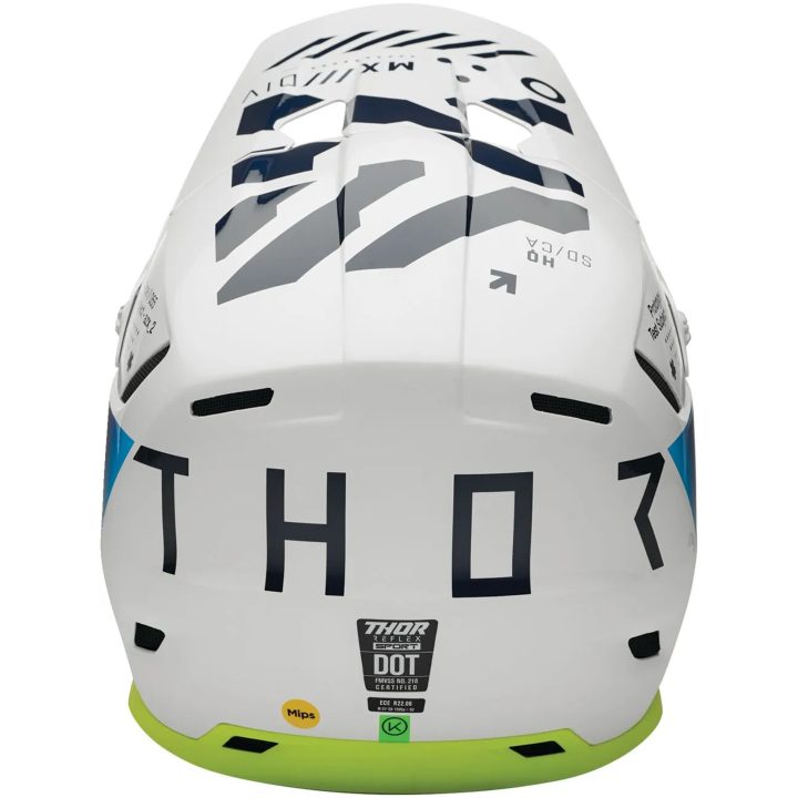 Crosshjelm Reflex Sport Strike Mips Blå/hvid/fluorescerende Gul THOR XS – billede 5