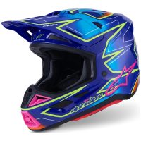 Crosshjelm S-M7 Cast Blå/Pink ALPINESTARS