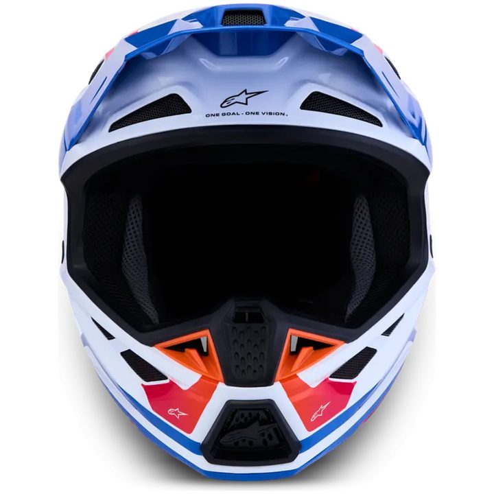 Crosshjelm S-M7 Core Hvid Blå Pink Alpinestars XS – billede 4