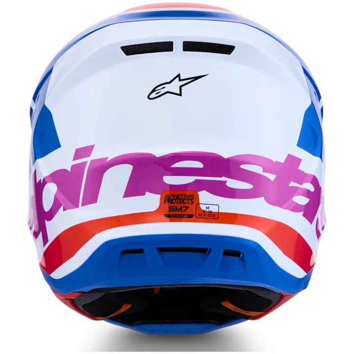 Crosshjelm S-M7 Core Hvid Blå Pink Alpinestars XS – billede 6