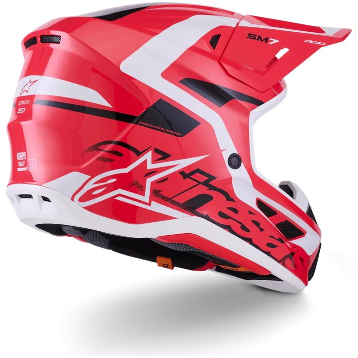 Crosshjelm S-M7 Deed Sort Rød Hvid Alpinestars XS – billede 3