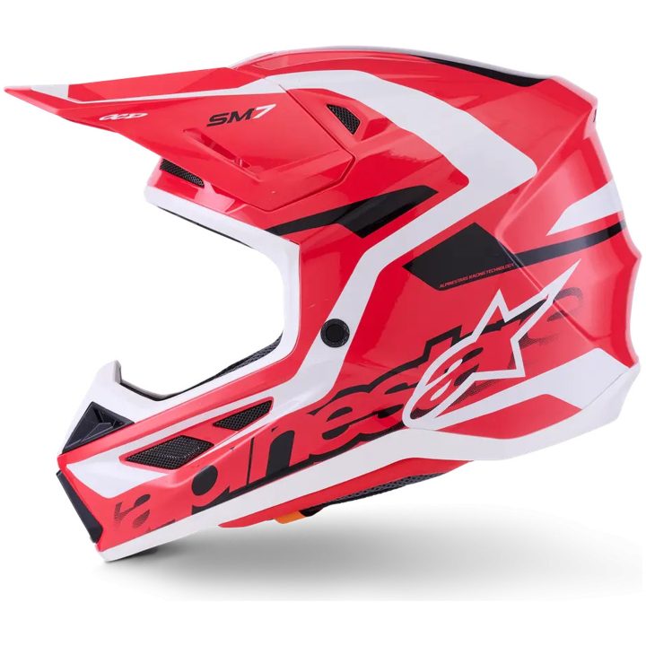 Crosshjelm S-M7 Deed Sort Rød Hvid Alpinestars XS – billede 4