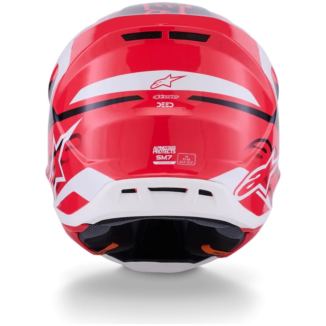 Crosshjelm S-M7 Deed Sort Rød Hvid ALPINESTARS(MX) XS – billede 2