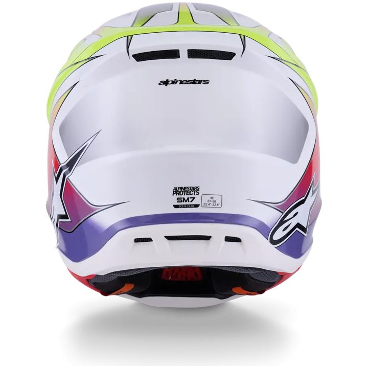 Crosshjelm S-M7 Fuse Hvid Lilla Gul Alpinestars XS – billede 3