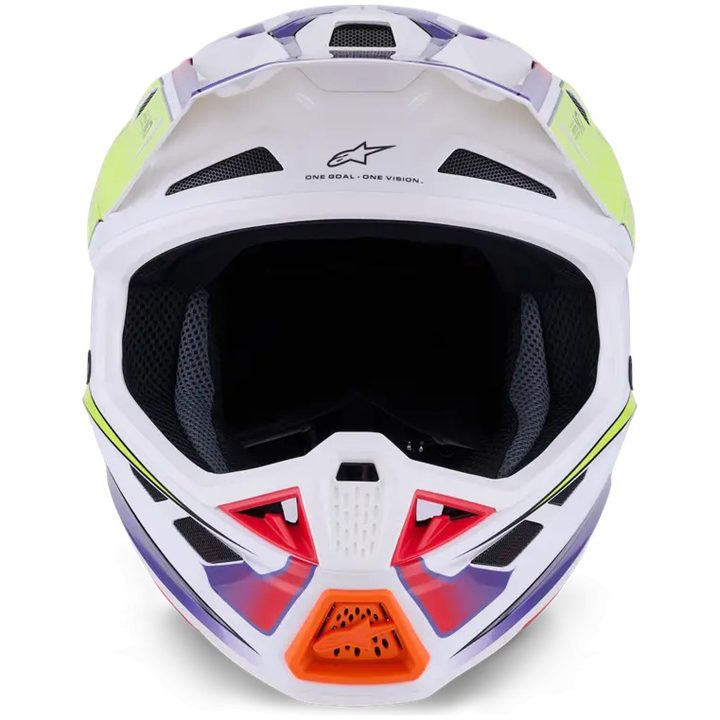 Crosshjelm S-M7 Fuse Hvid Lilla Gul Alpinestars XS – billede 6