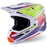 Crosshjelm S-M7 Fuse Hvid Lilla Gul ALPINESTARS(MX)