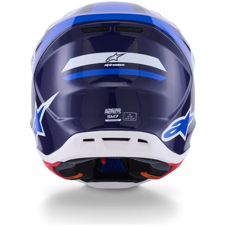 Crosshjelm S-M7 Rise Blå Hvid Alpinestars XS – billede 3