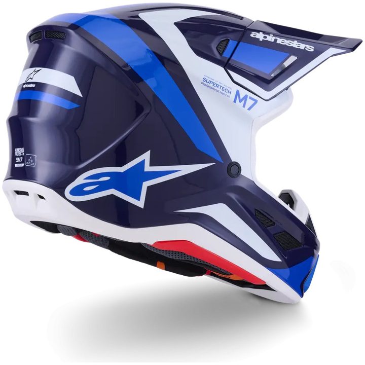 Crosshjelm S-M7 Rise Blå Hvid Alpinestars XS – billede 5