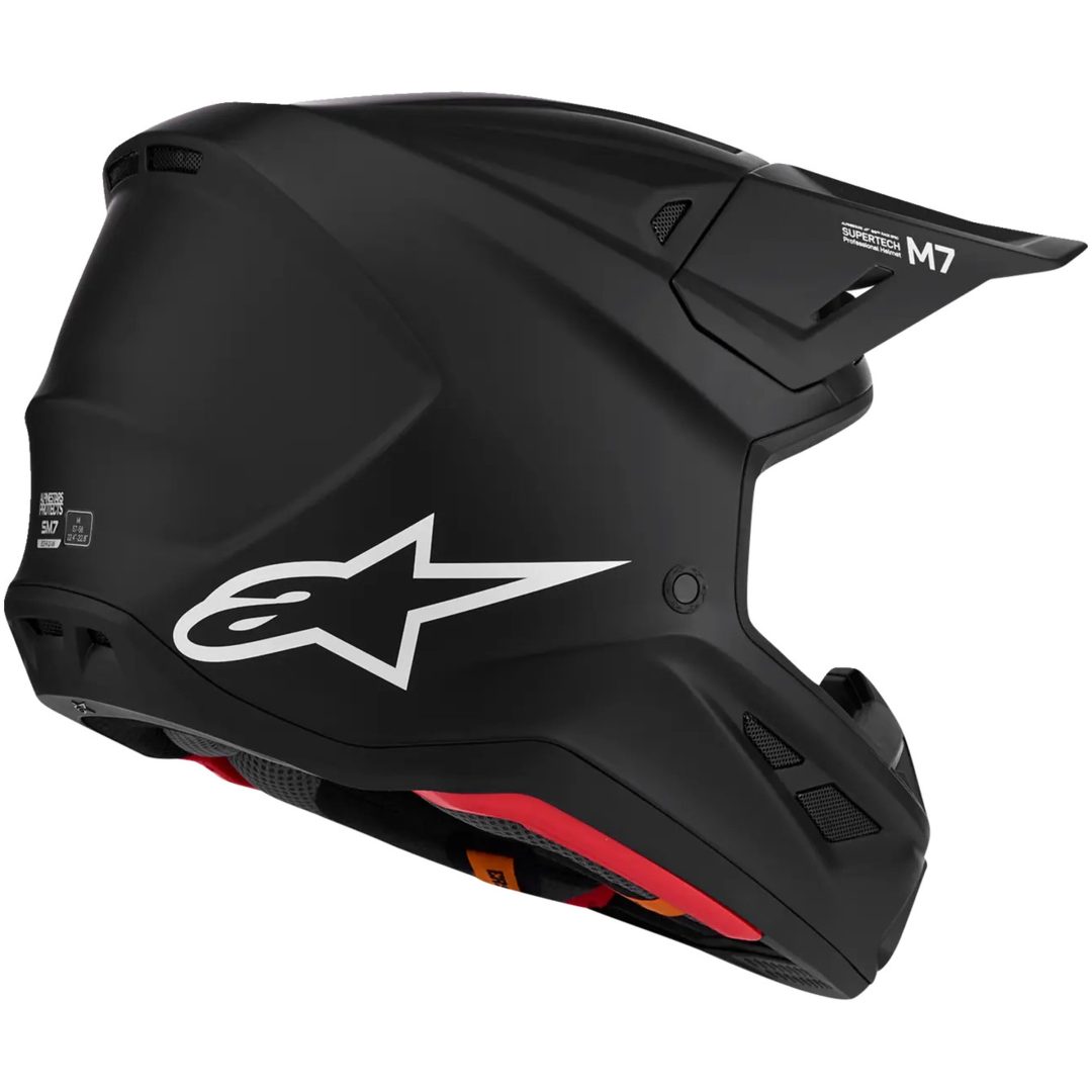 Crosshjelm S-M7 Solid Sort Mat ALPINESTARS(MX) XS – billede 2