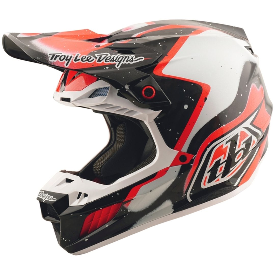Crosshjelm SE5 Carbon Deco Sort/Rød TROY LEE DESIGNS XS