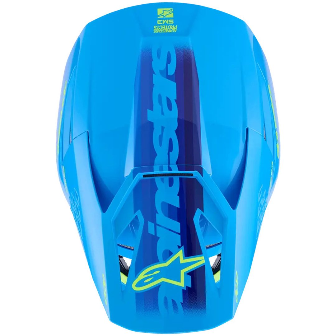 Crosshjelm SM3 Blå Cyan ALPINESTARS XS – billede 3