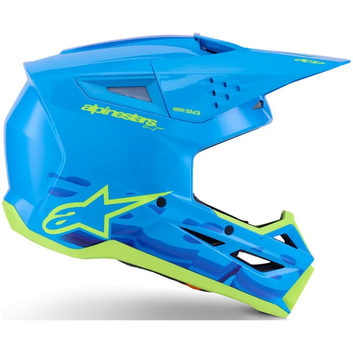 Crosshjelm SM3 Blå Cyan ALPINESTARS XS – billede 4