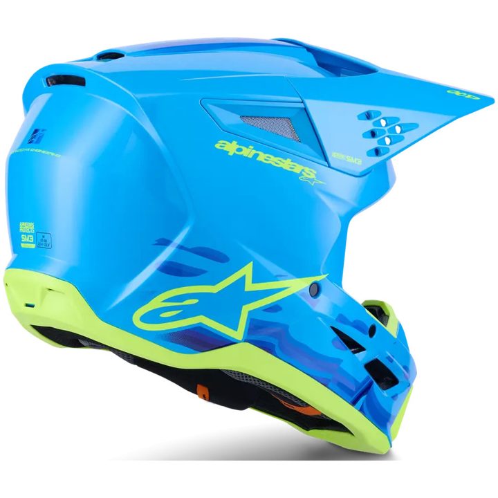 Crosshjelm SM3 Blå Cyan ALPINESTARS XS – billede 7