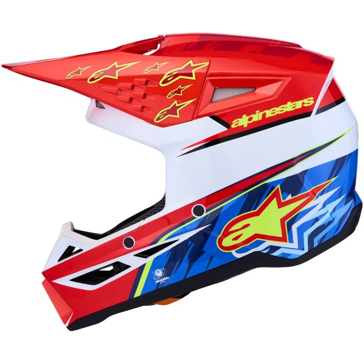 Crosshjelm SM3 Falcon Rød Blå Hvid ALPINESTARS XS – billede 3