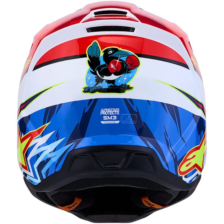 Crosshjelm SM3 Falcon Rød Blå Hvid ALPINESTARS XS – billede 7