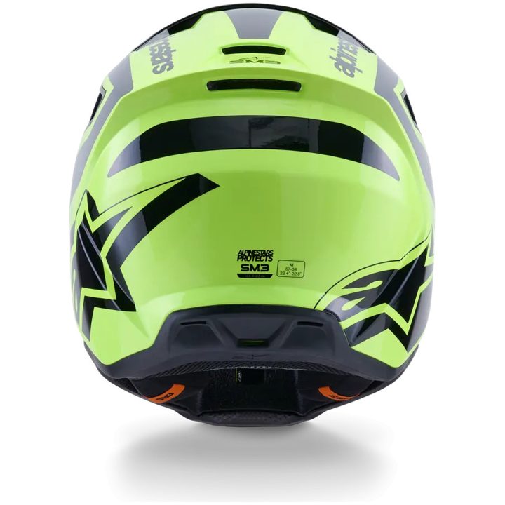 Crosshjelm SM3 Heat Sort Gul Alpinestars XS – billede 3