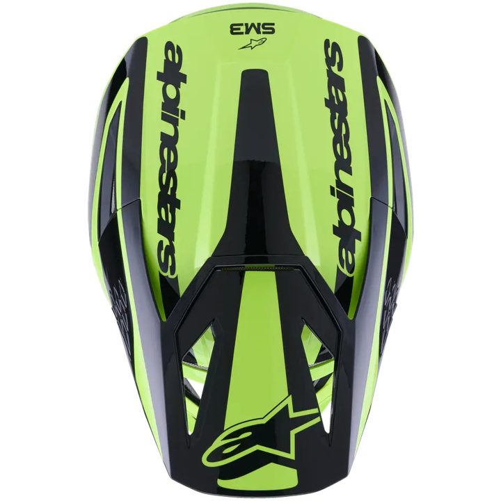 Crosshjelm SM3 Heat Sort Gul Alpinestars XS – billede 5