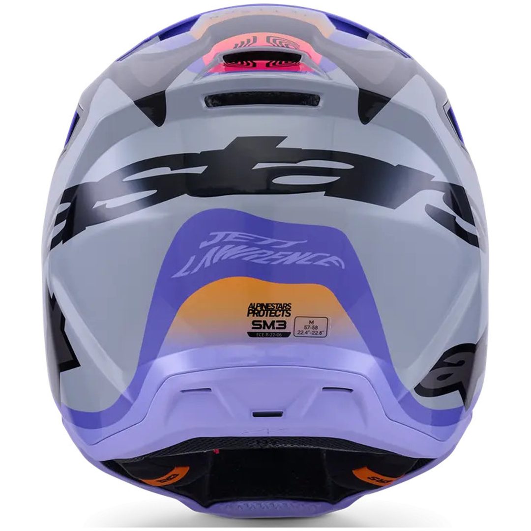 Crosshjelm SM3 Jettson Lilla/Grå ALPINESTARS XS – billede 4