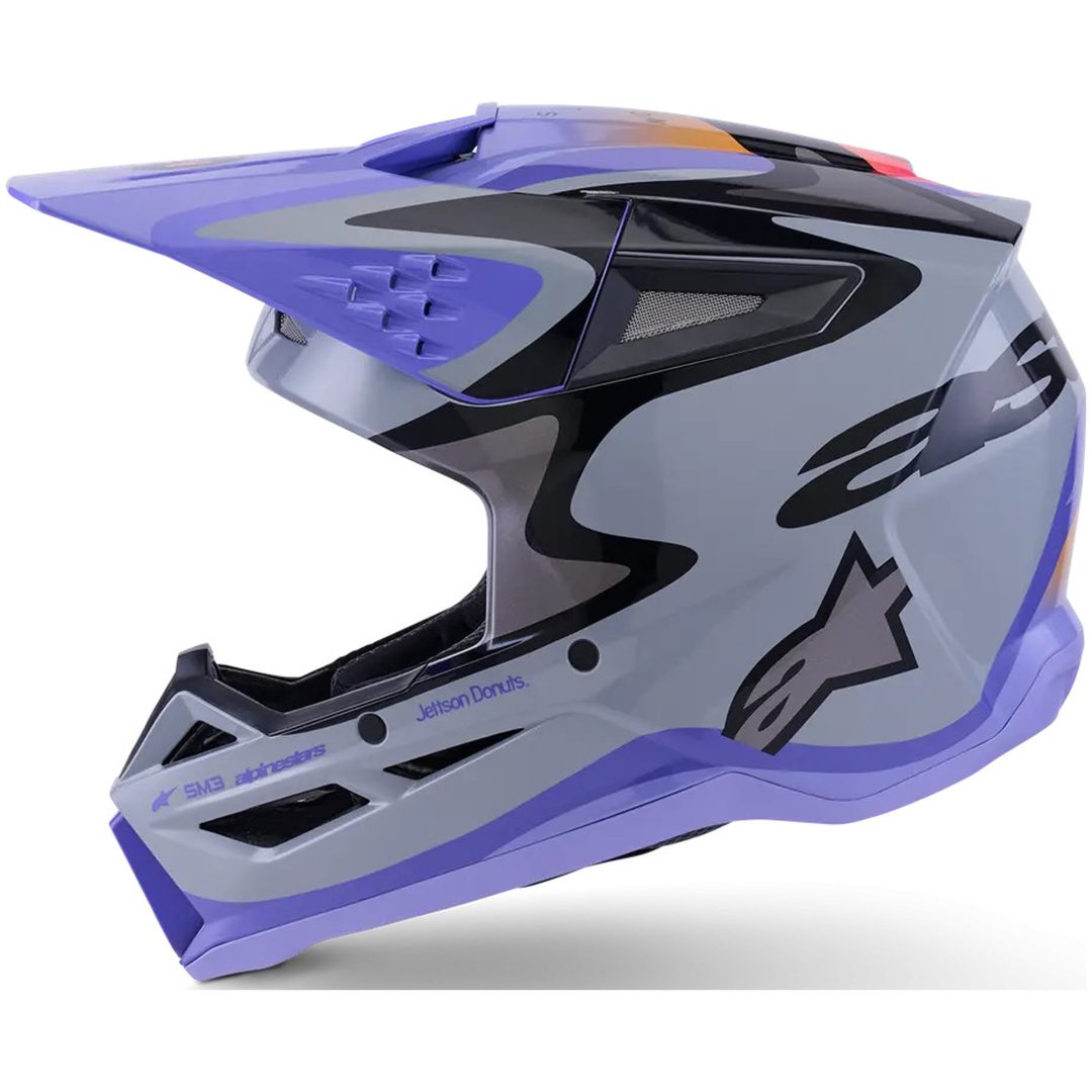Crosshjelm SM3 Jettson Lilla/Grå ALPINESTARS XS – billede 7