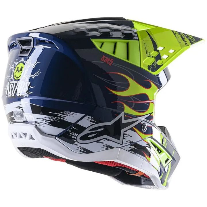 Crosshjelm Sm5 Rash Marineblå/Gul ALPINESTARS XL – billede 2