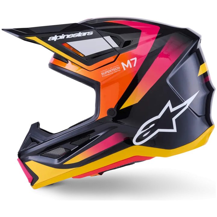 Crosshjelm SM7 Rise Sort/Pink ALPINESTARS XS – billede 4