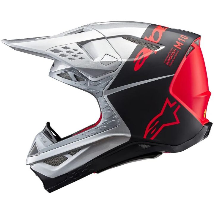 Crosshjelm Supertech M10 Orange/Sølv ALPINESTARS Small – billede 5
