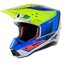 Crosshjelm Supertech M5 Sort/Blå/Fluorescerende Gul/Grå ALPINESTARS