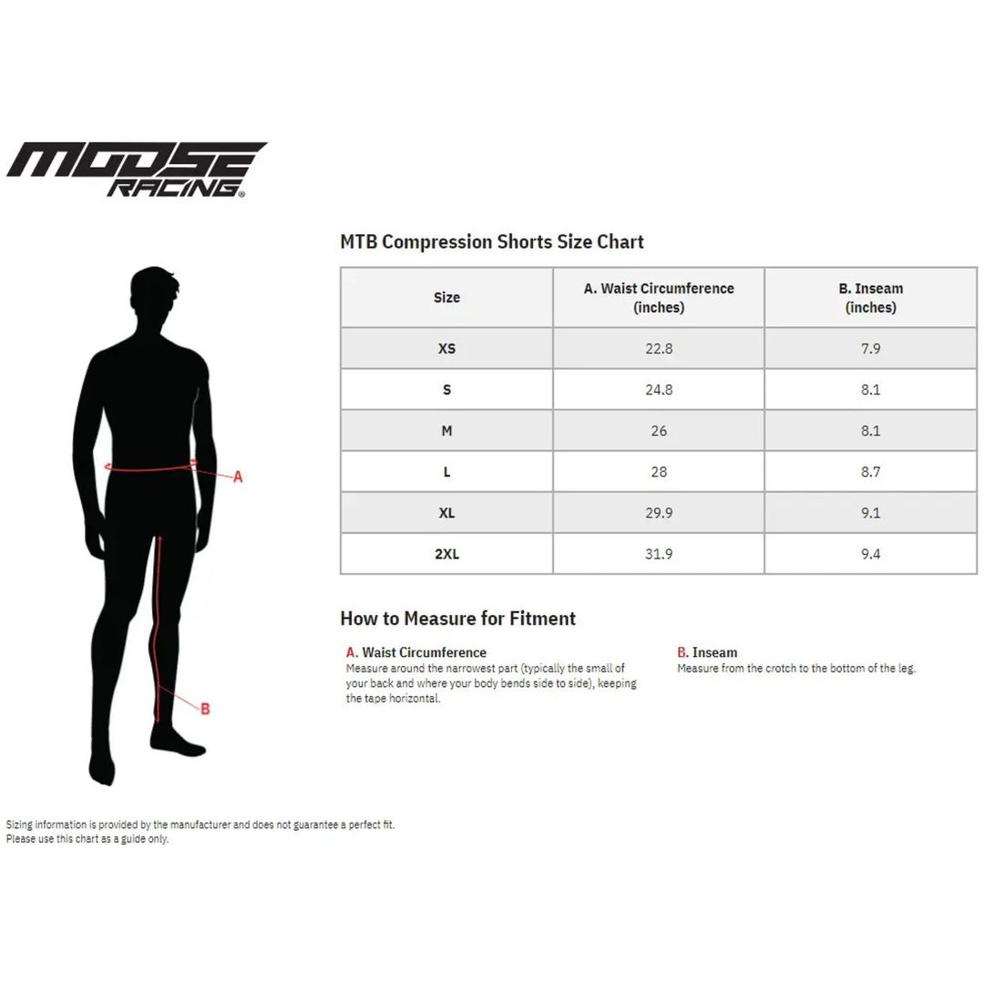 Crosshorts MTB Kompression Sort MOOSE RACING XS – billede 3