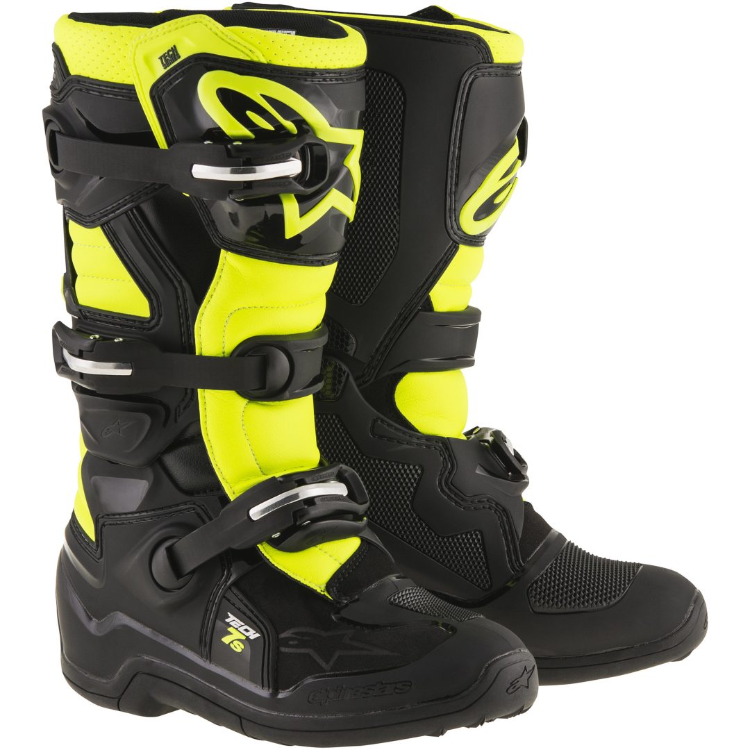 Crossstøvler Børn Tech 7s Sort/Neongul Alpinestars 34 – billede 2