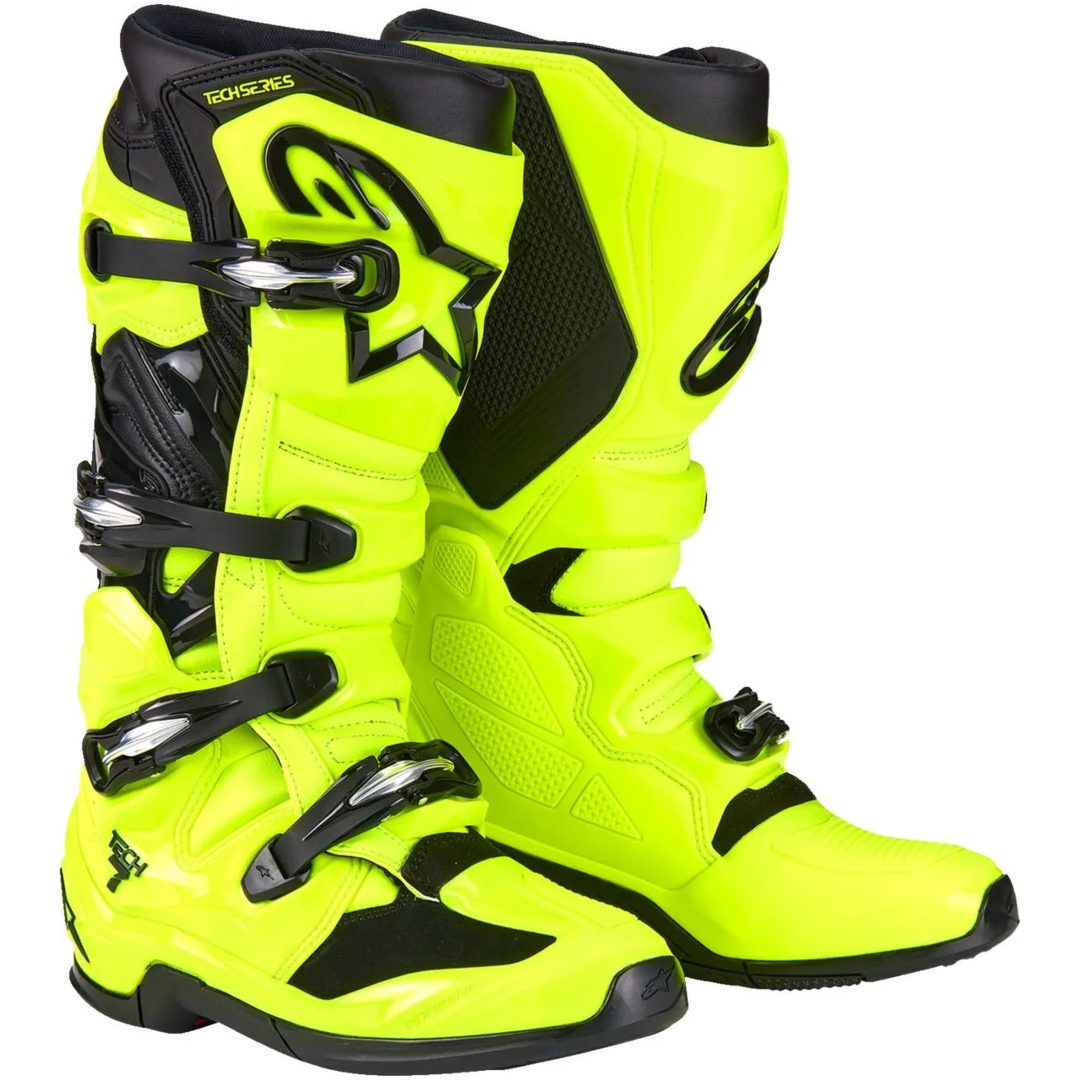 Crossstøvler Tech 7 Sort/fluorescerende Gul Alpinestars 48