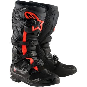 Crossstøvler Tech 7 Sort/fluorescerende Rød ALPINESTARS