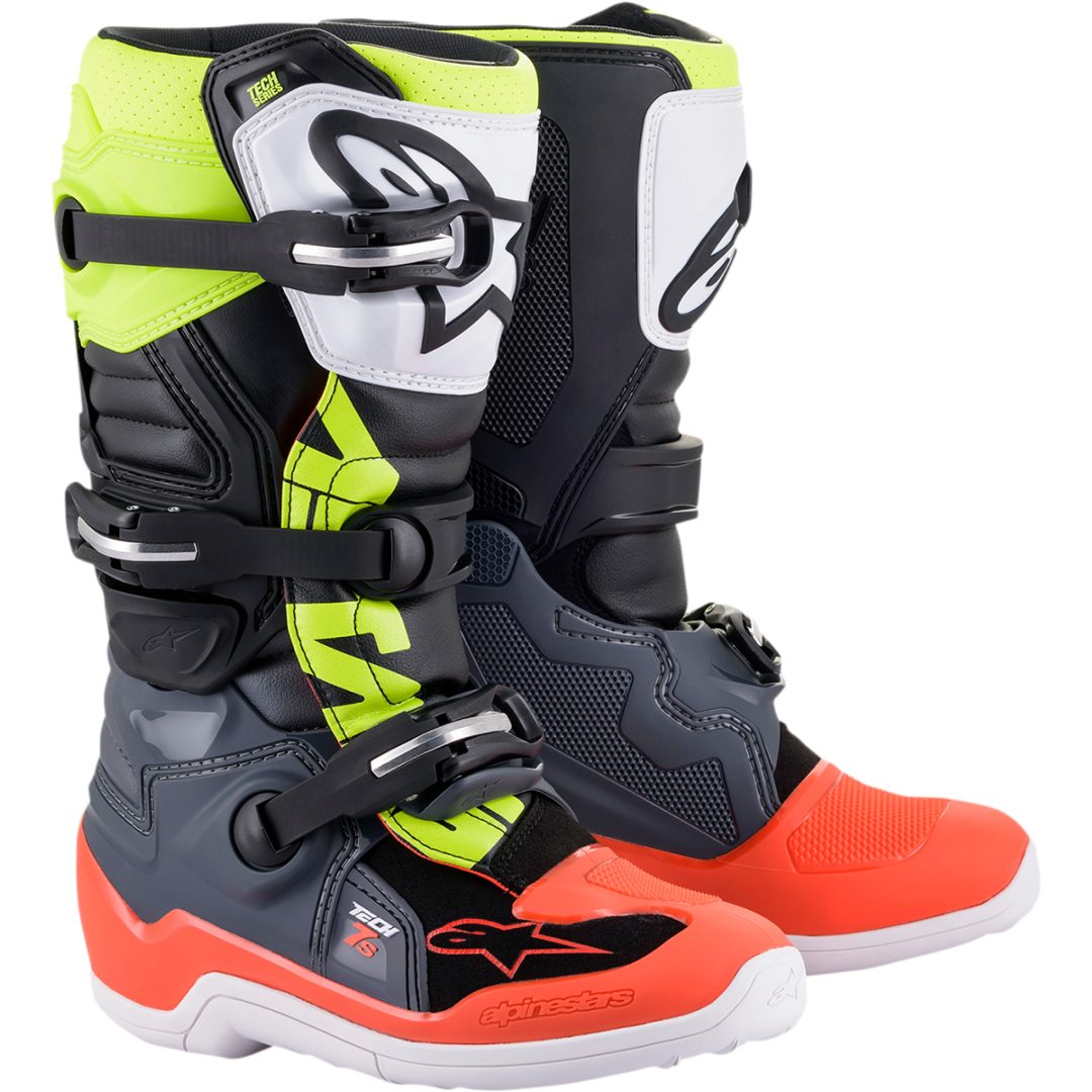 Crossstøvler Tech 7s Sort/Grå/Rød/Hvid/Gul ALPINESTARS 34