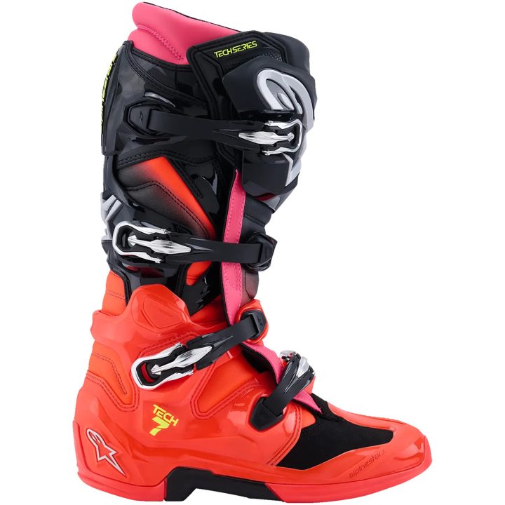Crosstøvler Tech 7 Sort Pink Rød ALPINESTARS 40.5 – billede 4