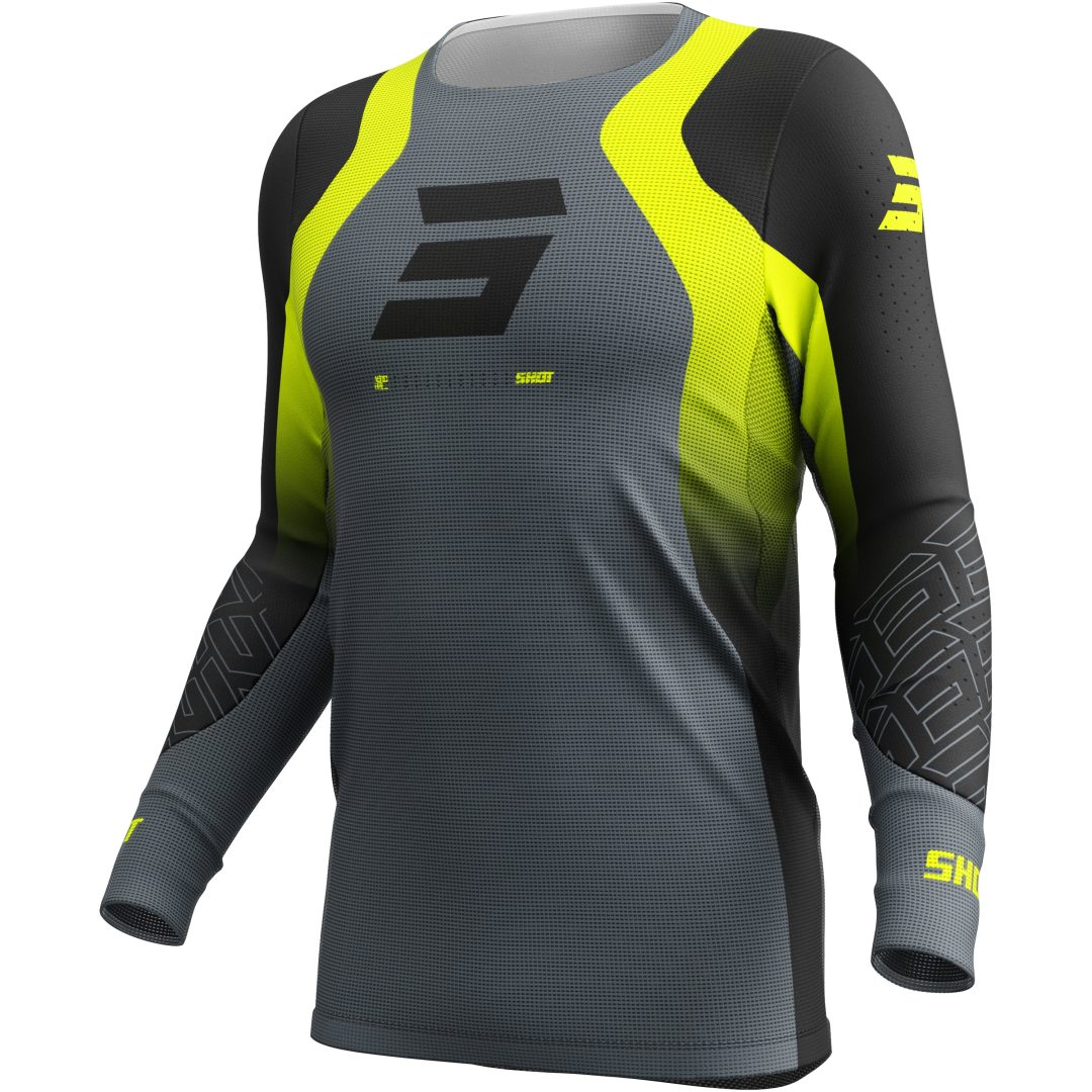 Crosstrøje Aerolite Ultra Neon Sort Gul Grå Shot XL